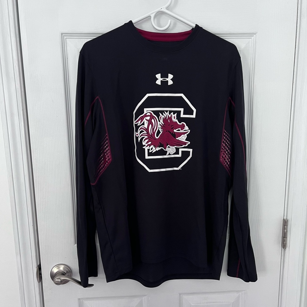 Under Armour Black and Red Long Sleeve Shirt